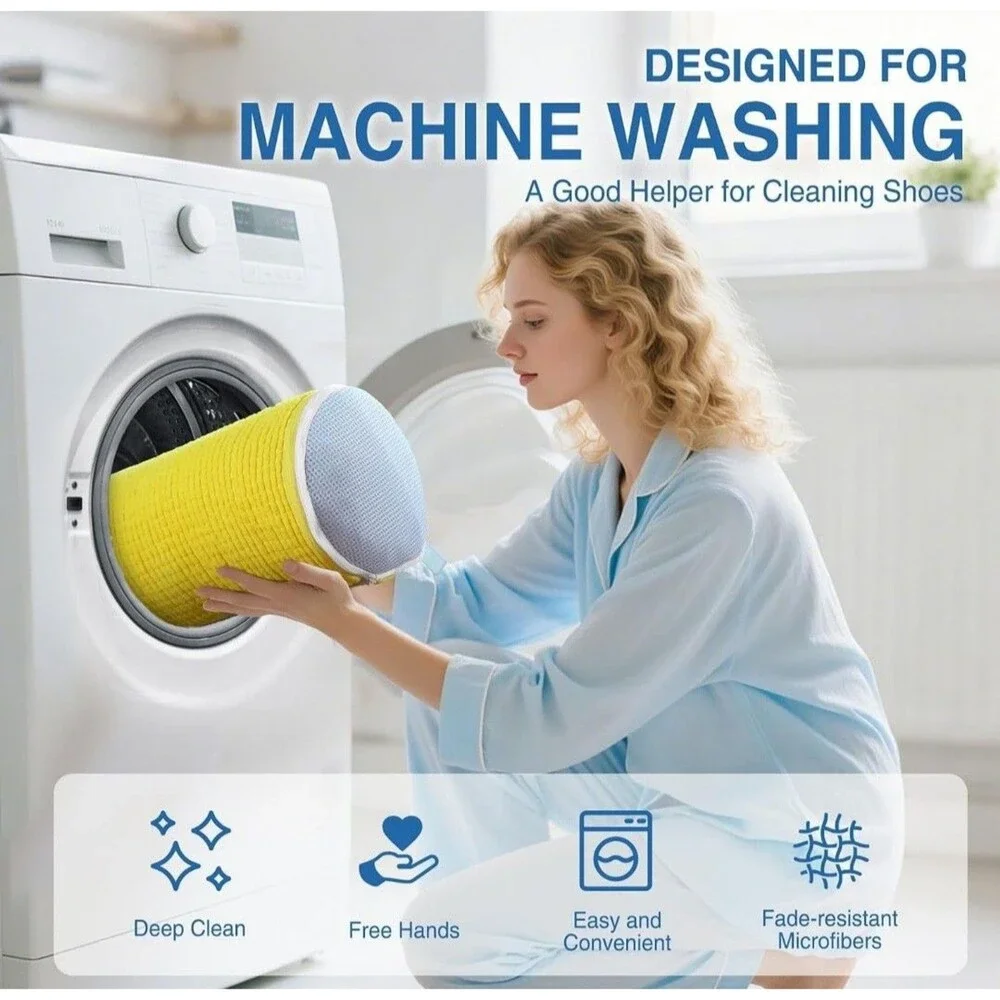 Shoes Laundry Bag Keep Shoes Clean Shoe Wash Bag  Washing Machine 2 Packs Yellow